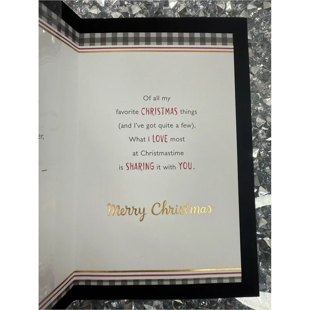 Card love merry Christmas Holiday Penguin Love Card - Gold Lettering